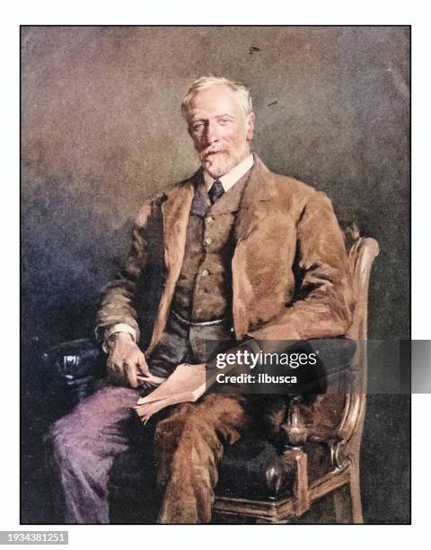 antique photo of paintings: man portrait - painted portrait stock illustrations