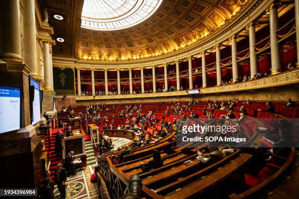 General view at the National Assembly during the session of questions to the government. A weekly session of questioning the French government takes...