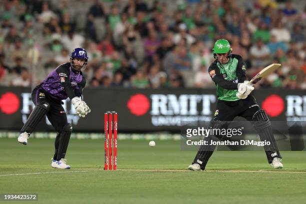 Dan Lawrence of the Stars bats during the BBL match between Melbourne Stars and Hobart Hurricanes at Melbourne Cricket Ground, on January 15 in...