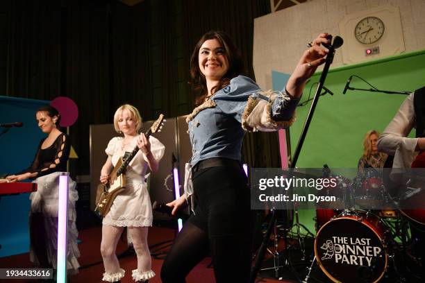 Aurora Nishevci, Emily Roberts and Abigail Morris of The Last Dinner Party perform at BBC Radio 1's Sound of 2024 LIVE at BBC Maida Vale Studios on...