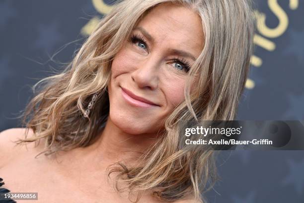 Jennifer Aniston attends the 29th Annual Critics Choice Awards at Barker Hangar on January 14, 2024 in Santa Monica, California.