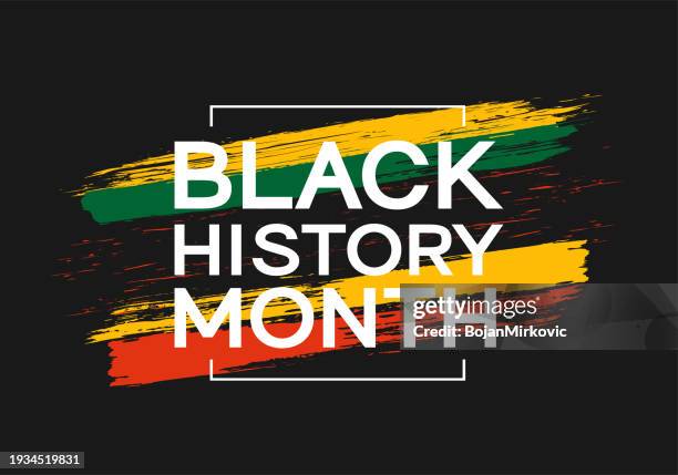 ilustrações de stock, clip art, desenhos animados e ícones de black history month watercolor, banner, card design. vector - mês da história negra