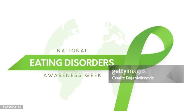 national eating disorders awareness week card. vector - eating disorder stock illustrations