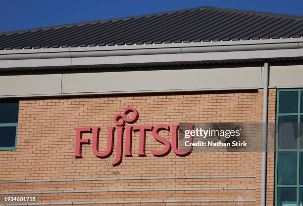 General view outside a Fujitsu office on January 15, 2024 in Warrington, United Kingdom.