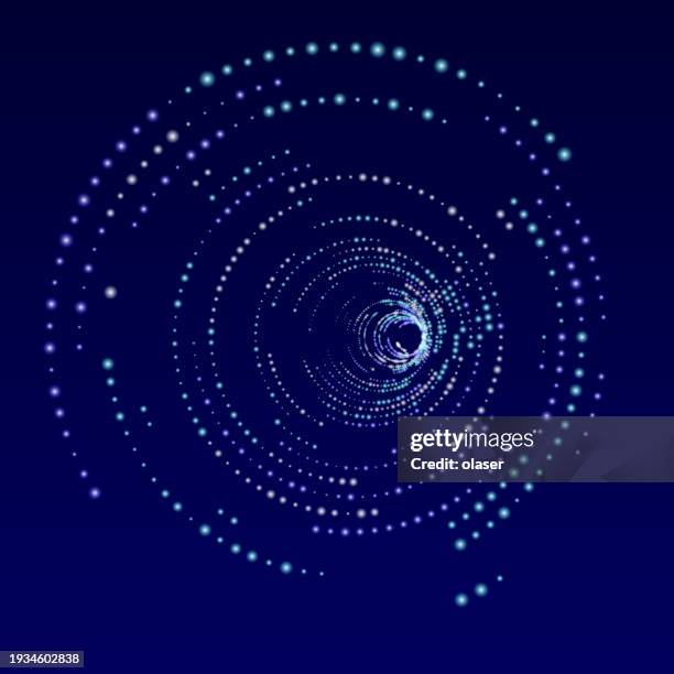 futuristic space shape with glowing dots - digital enhancement stock illustrations