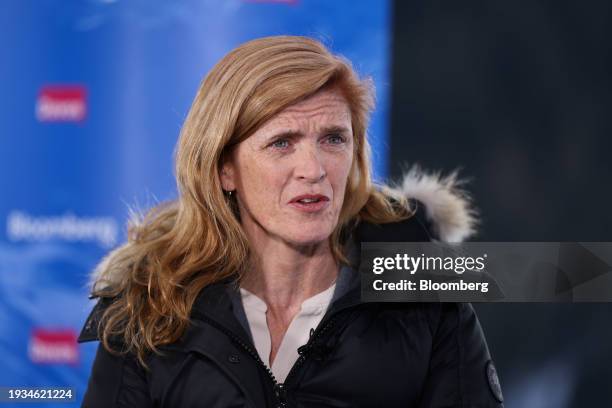 Samantha Power, administrator of the United States Agency for International Development , during a Bloomberg Television interview on day three of the...