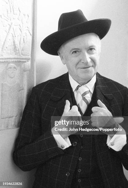 English fashion and portrait photographer and designer Sir Cecil Beaton posed in England in 1974.