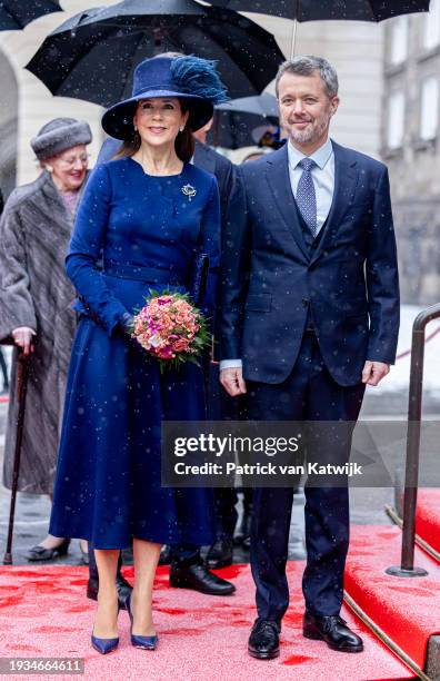 Queen Mary of Denmark and King Frederik X of Denmark attend the Danish Parliament's celebration of the succession of the throne at Danish Parliament...