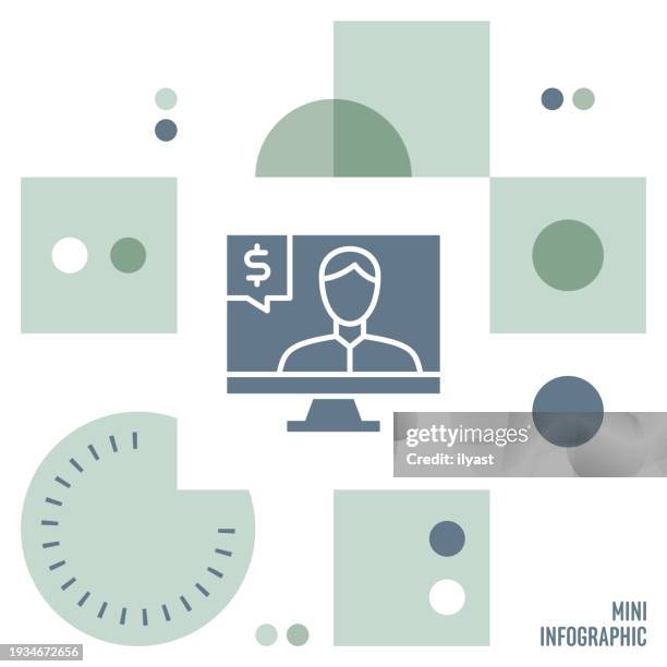 advice mini infographic design - businessman drawing progress graph stock illustrations
