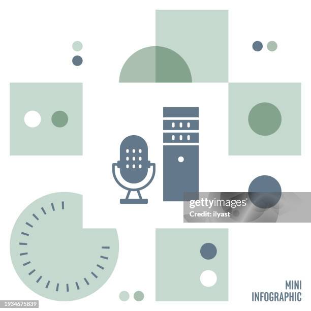 podcast mini infographic design - small stage stock illustrations