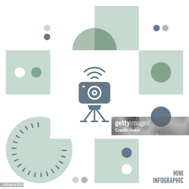 broadcast mini infographic design - dslr camera stock illustrations