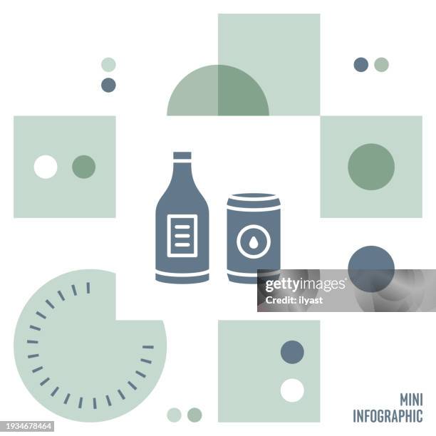 cold drinks mini infographic design - networking event drinks stock illustrations