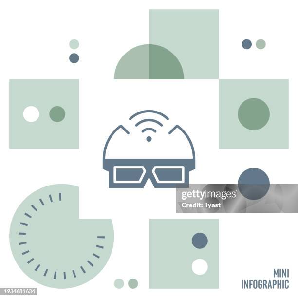 wearables mini infographic design - virtual presentation graph stock illustrations