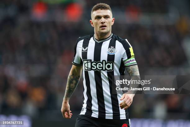 Kieran Trippier of Newcastle United during the Premier League match between Newcastle United and Manchester City at St. James Park on January 13,...