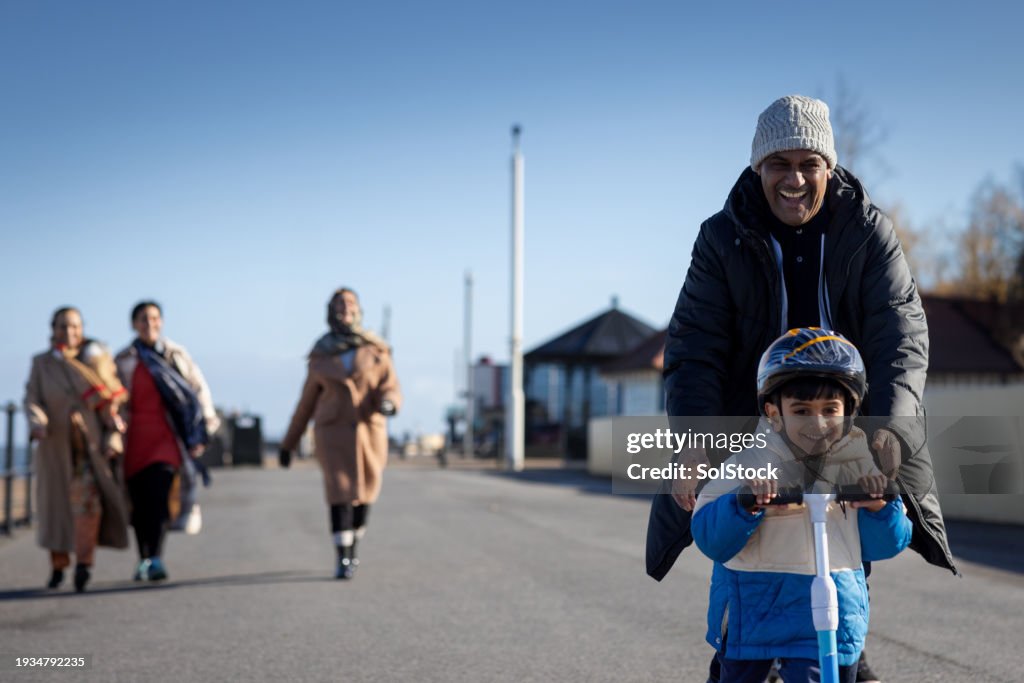 A Family's Scenic Stroll