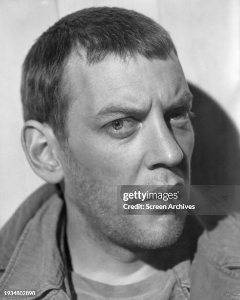Donald Sutherland portrait from the 1967 World War 2 film 'The Dirty Dozen'.