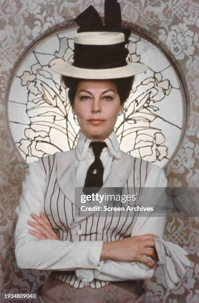 Ava Gardner posing in period costume '55 Days at Peking'.