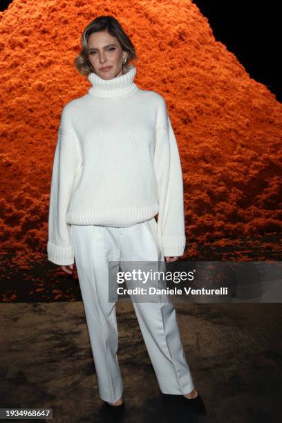 Fernanda Lima attends the Zegna fashion show during the Milan Menswear Fall/Winter 2024-2025 on January 15, 2024 in Milan, Italy.