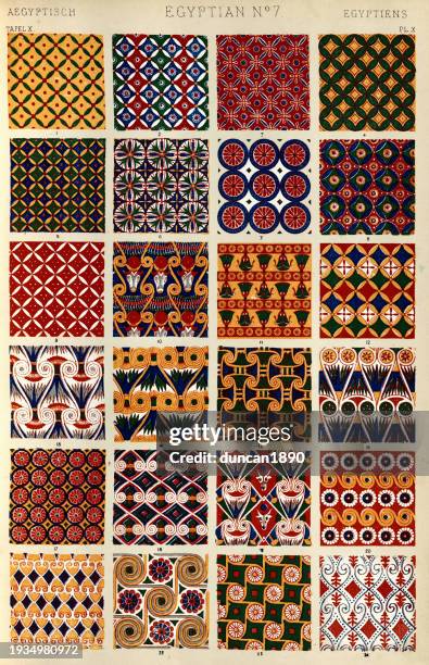 illustrations, cliparts, dessins animés et icônes de art décoratif de l’égypte ancienne, motifs, histoire de l’art et de la décoration - culture moyen orientale