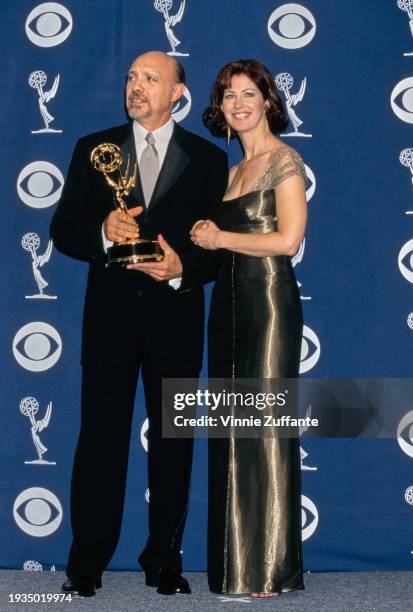 American actors Hector Elizondo and Dana Delany at the 49th Primetime Emmy Awards at the Pasadena Civic Auditorium in Pasadena, California, September...