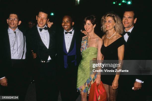 Cast members of the television series 'China Beach' : Jeff Kober, Brian Wimmer, Michael Boatman, Dana Delany , Concetta Tomei and Robert Picardo at...