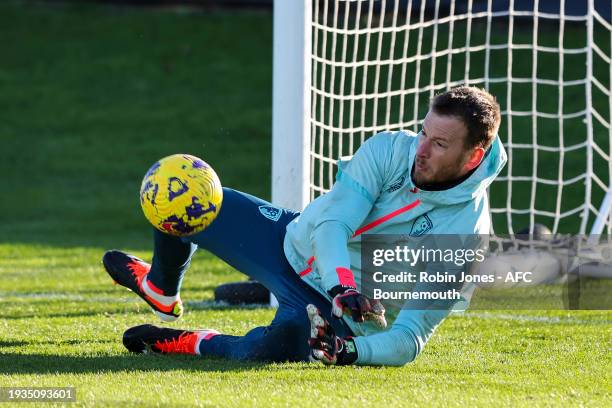 Neto of Bournemouth during a training session at Vitality Stadium on January 15, 2024 in Bournemouth, England.