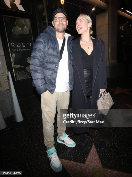Brian Austin Green and Sharna Burgess are seen on January 17, 2024 in Los Angeles, California.