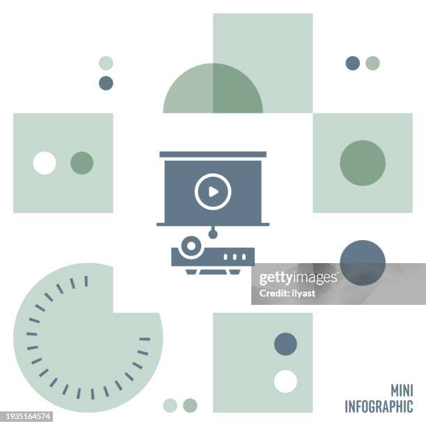 playing mini infographic design - projector presentation stock illustrations