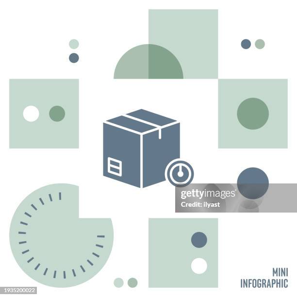 cargo mini infographic design - small box stock illustrations