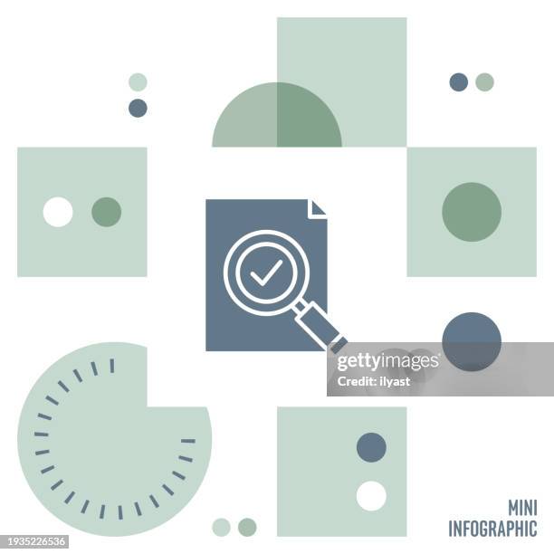 approval mini infographic design - knowledge database stock illustrations