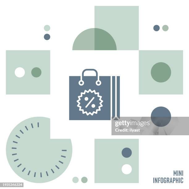 shopping mini infographic design - reusable shopping bag drawing stock-grafiken, -clipart, -cartoons und -symbole