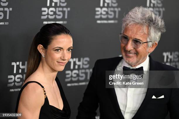 Footballer, Aitana Bonmati, arrives on the Green Carpet ahead of The Best FIFA Football Awards 2023 at The Apollo Theatre on January 15, 2024 in...