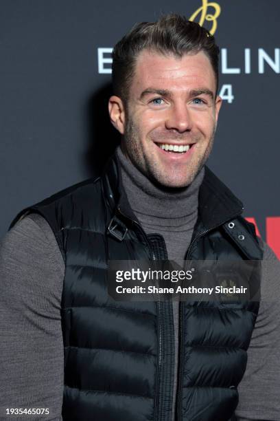 Bradley Simmonds attends the world premiere of "Six Nations: Full Contact" at Frameless on January 15, 2024 in London, England.