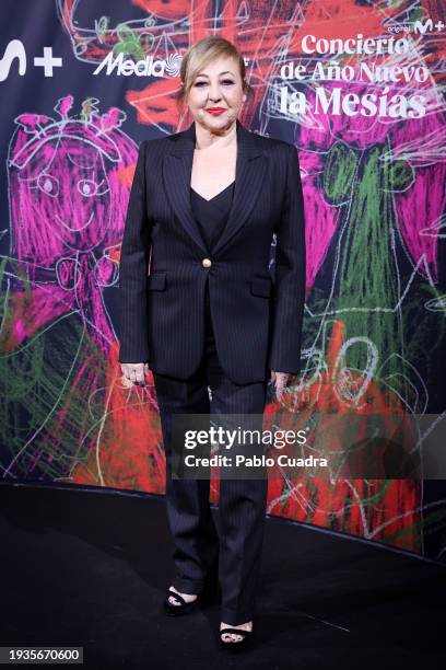 Carmen Machi attends the concert of "Stella Maris", the musical band that performs on the serie "La Mesias" at Calderon Tehatre on January 15, 2024...