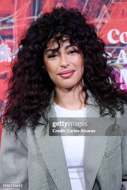 Mina El Hammani attends the concert of "Stella Maris", the musical band that performs on the serie "La mesias" at the Calderon Theatre on January 15,...