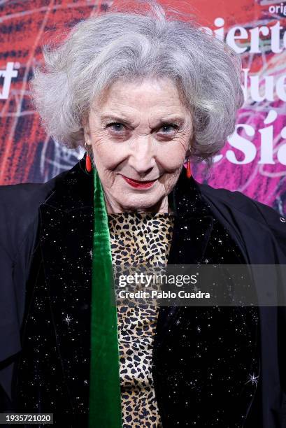 Marisa Paredes attends the concert of "Stella Maris", the musical band that performs on the serie "La Mesias" at Calderon Tehatre on January 15, 2024...