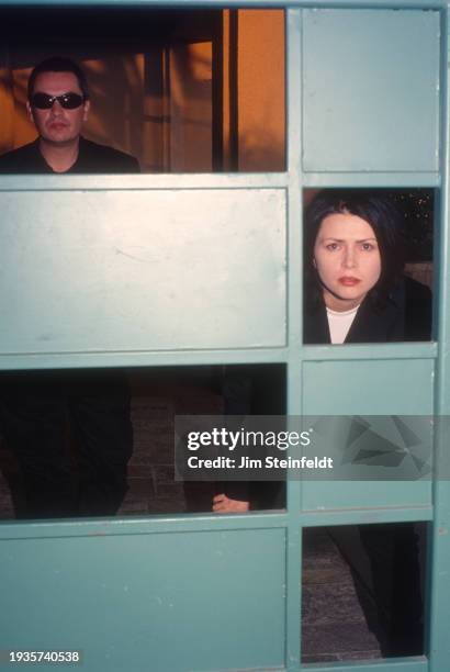 Rock band Curve Dean Garcia, Toni Halliday pose for a portrait in Los Angeles, California in 1998.