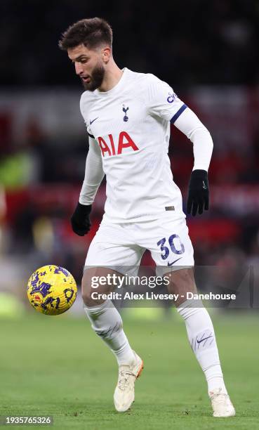 Rodrigo Bentancur of Tottenham Hotspur during the Premier League match between Manchester United and Tottenham Hotspur at Old Trafford on January 14,...