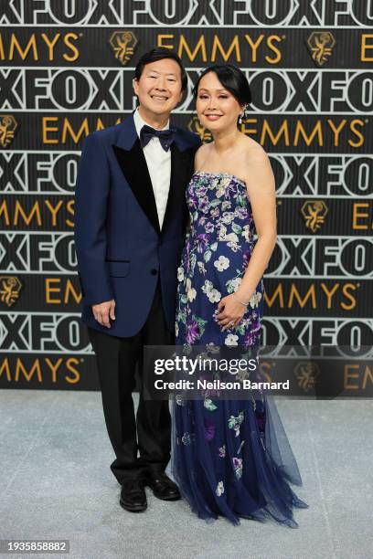 Ken Jeong and Tran Jeong attend the 75th Primetime Emmy Awards at Peacock Theater on January 15, 2024 in Los Angeles, California.