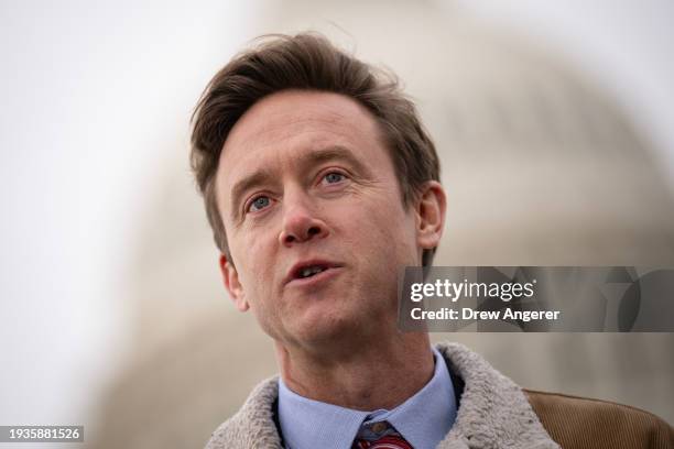 Denver Mayor Mike Johnston speaks during a news conference at the U.S. Capitol January 18, 2024 in Washington, DC. The Colorado delegation called on...