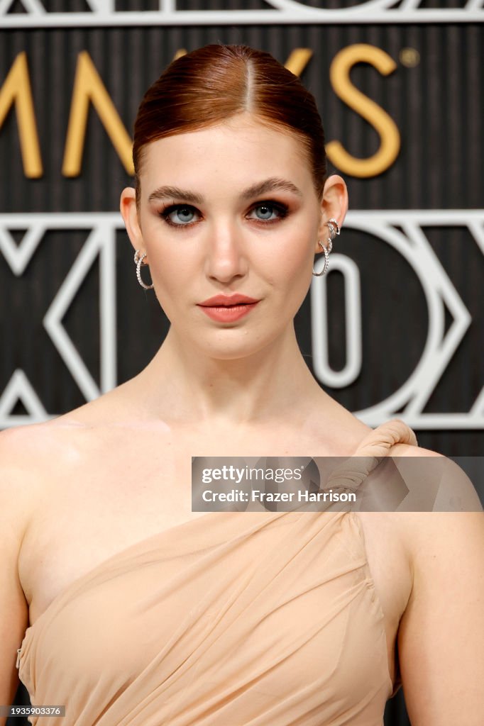 Sophie Nélisse attends the 75th Primetime Emmy Awards at Peacock