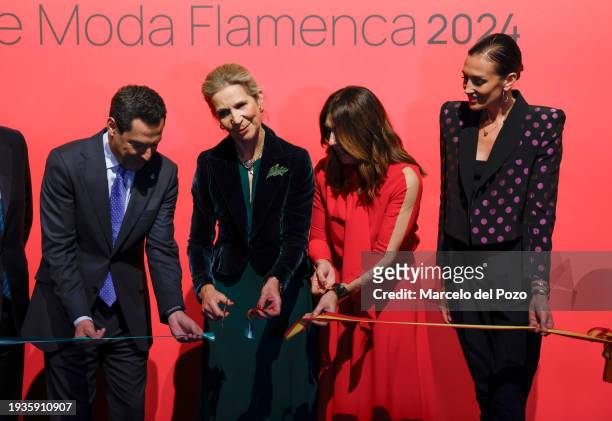 Andalusian Regional president Juan Manuel Moreno Bonilla, Elena de Borbon, model Raquel Revuelta and model Nieves Alvarez inaugurate SIMOF 2024,...