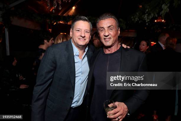 Ted Sarandos, Netflix Chief Content Officer, and Sylvester Stallone seen at Town & Country Magazine with St. Regis Hotels & Resorts Celebrates...