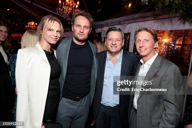 Cécile Breccia, Jason Clarke, Ted Sarandos, Netflix Chief Content Officer, and Bradley Bell seen at Town & Country Magazine with St. Regis Hotels &...