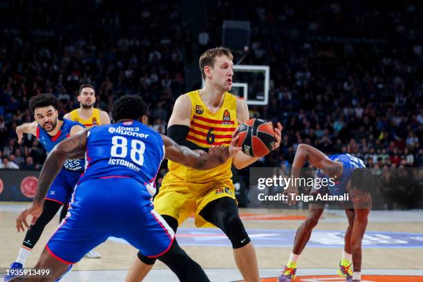Jan Vesely, #6 of FC Barcelona in action during the Turkish Airlines EuroLeague Regular Season Round 22 match between Anadolu Efes Istanbul and FC...