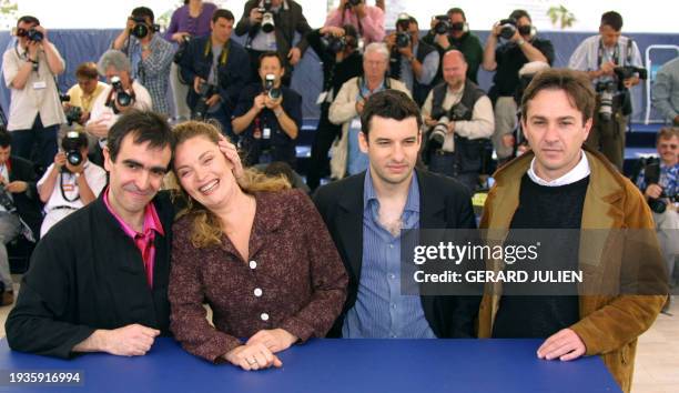 French director Francois Dupeyron, French actress Isabelle Renaud, French Eric Caravaca and author Marc Dugain pose at the Palais des Festivals...