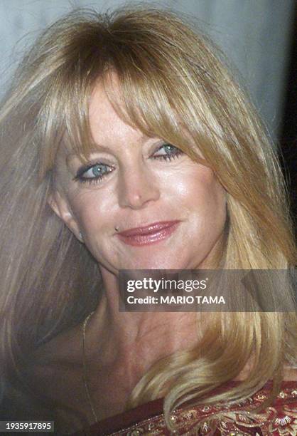 Actress Goldie Hawn enters The Plaza hotel to attend the wedding of Michael Douglas and Catherine Zeta-Jones, 18 November 2000, in New York. Guests...