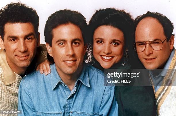 The cast from television's popular "Seinfeld" comedy show are pictured in this undated file photo. NBC will broadcast the final episode of "Seinfeld"...