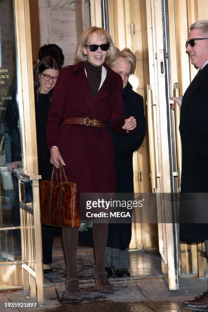 Jean Carroll is seen leaving Federal Court on January 18, 2024 in New York, New York.