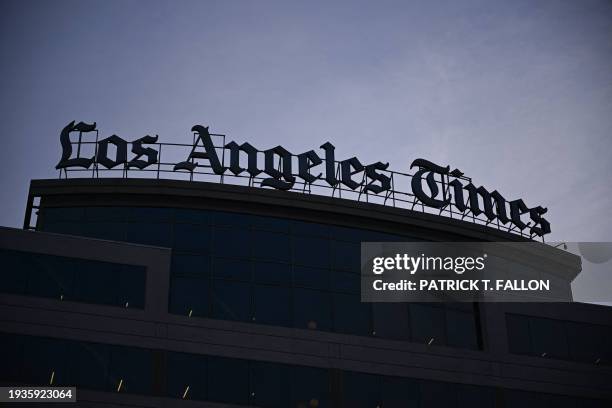 The Los Angeles Times newspaper headquarters in El Segundo, California on January 18, 2024. The LA Times Guild announced online a walkout for Friday,...